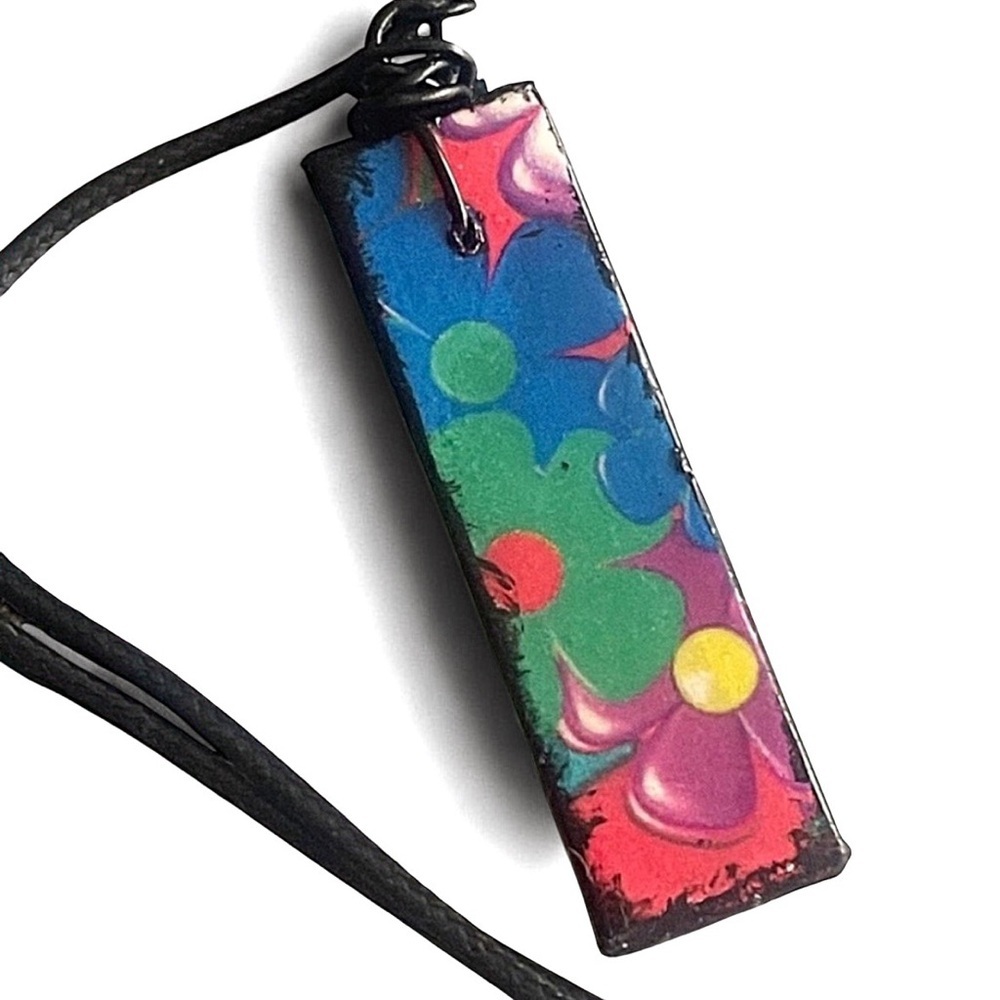5 For $25💫Psychedelic Tie-Dye Flower Hippie Pendant Necklace